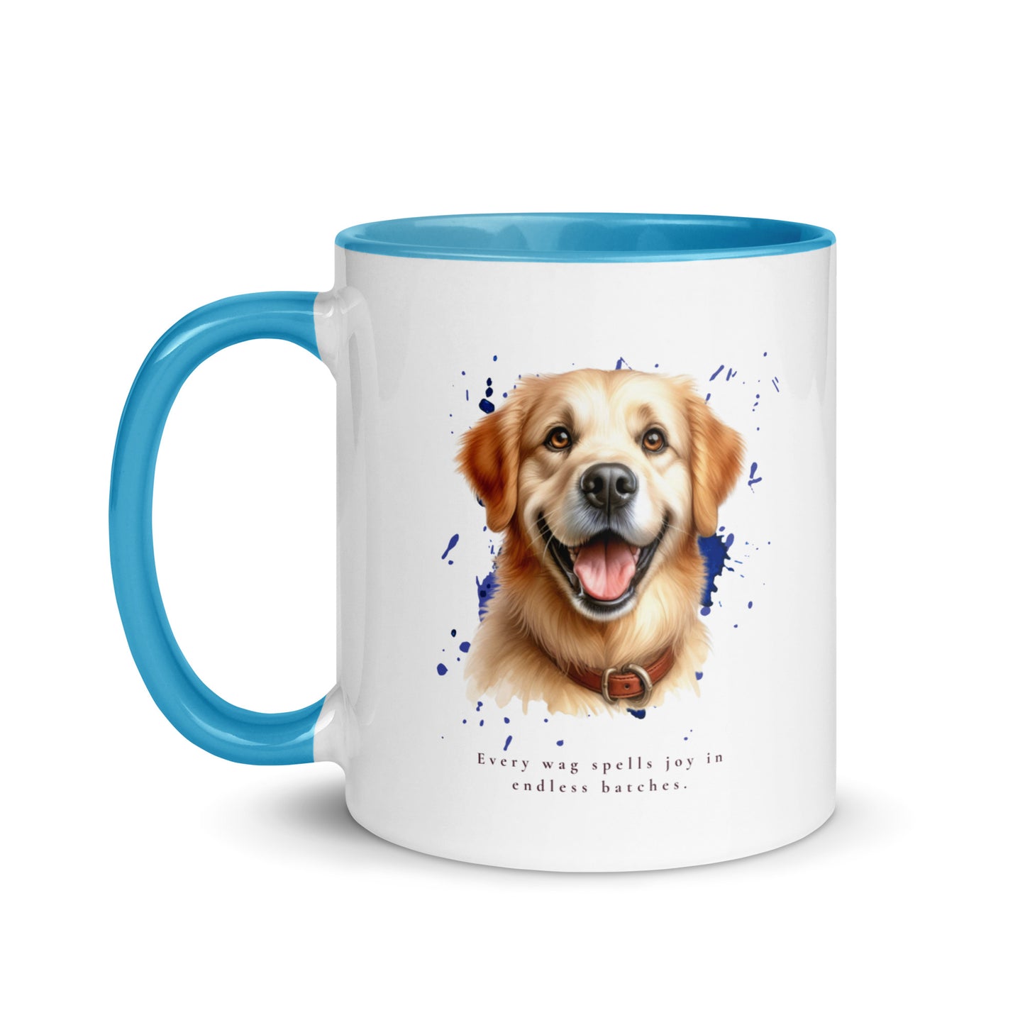 Happy Golden Mug with Color Inside