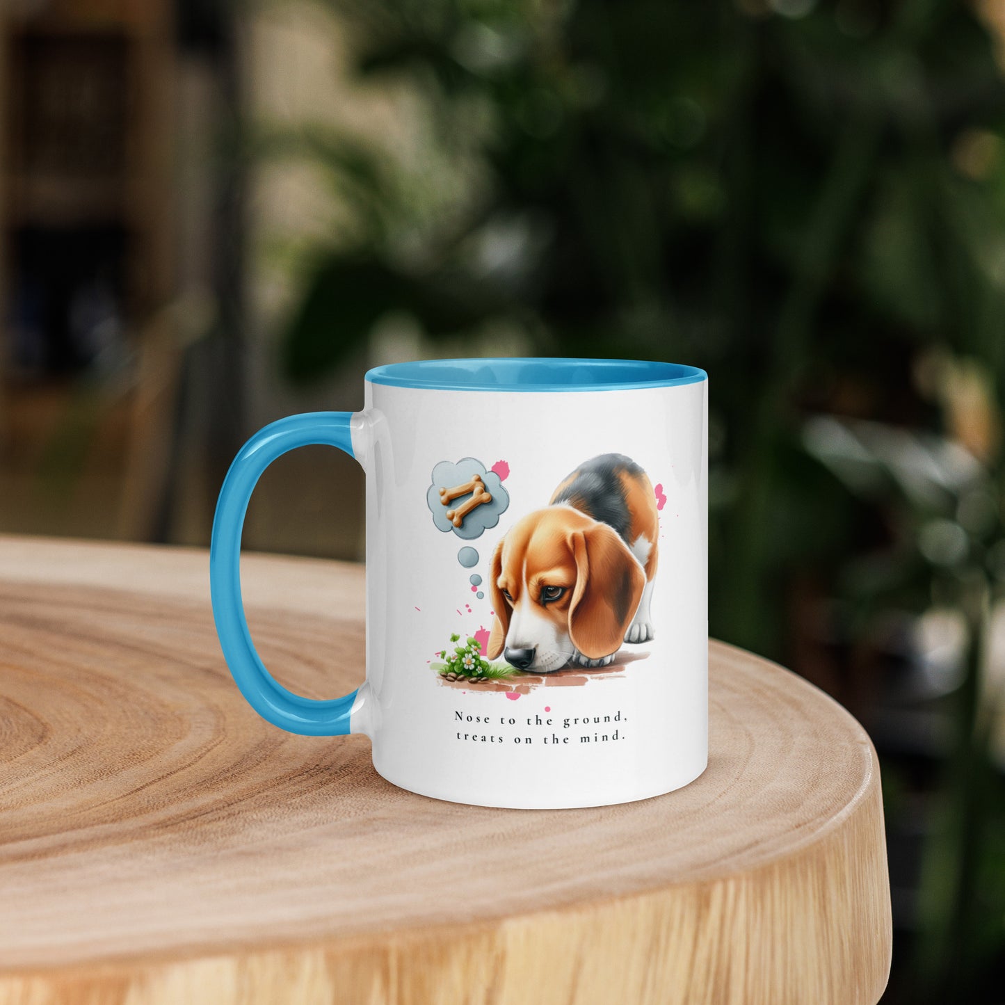 Beagle Nose To The Ground Mug with Color Inside