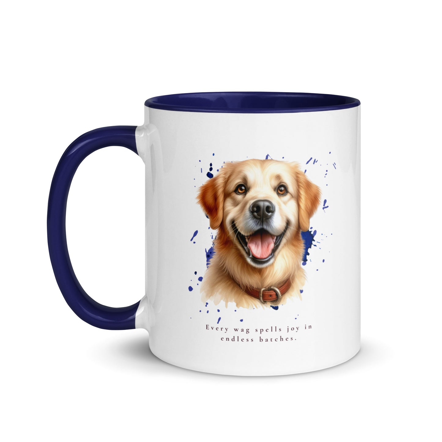 Happy Golden Mug with Color Inside