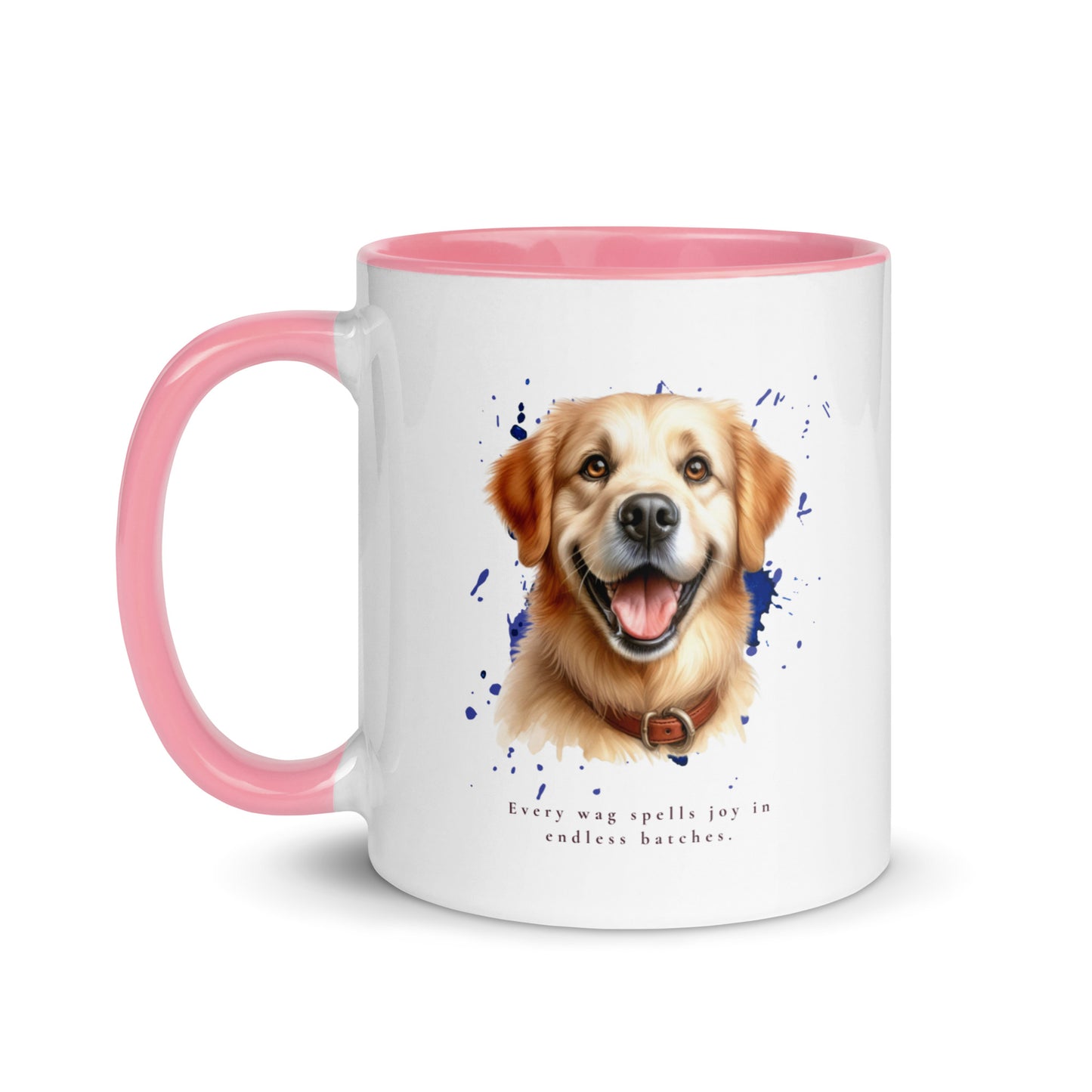 Happy Golden Mug with Color Inside