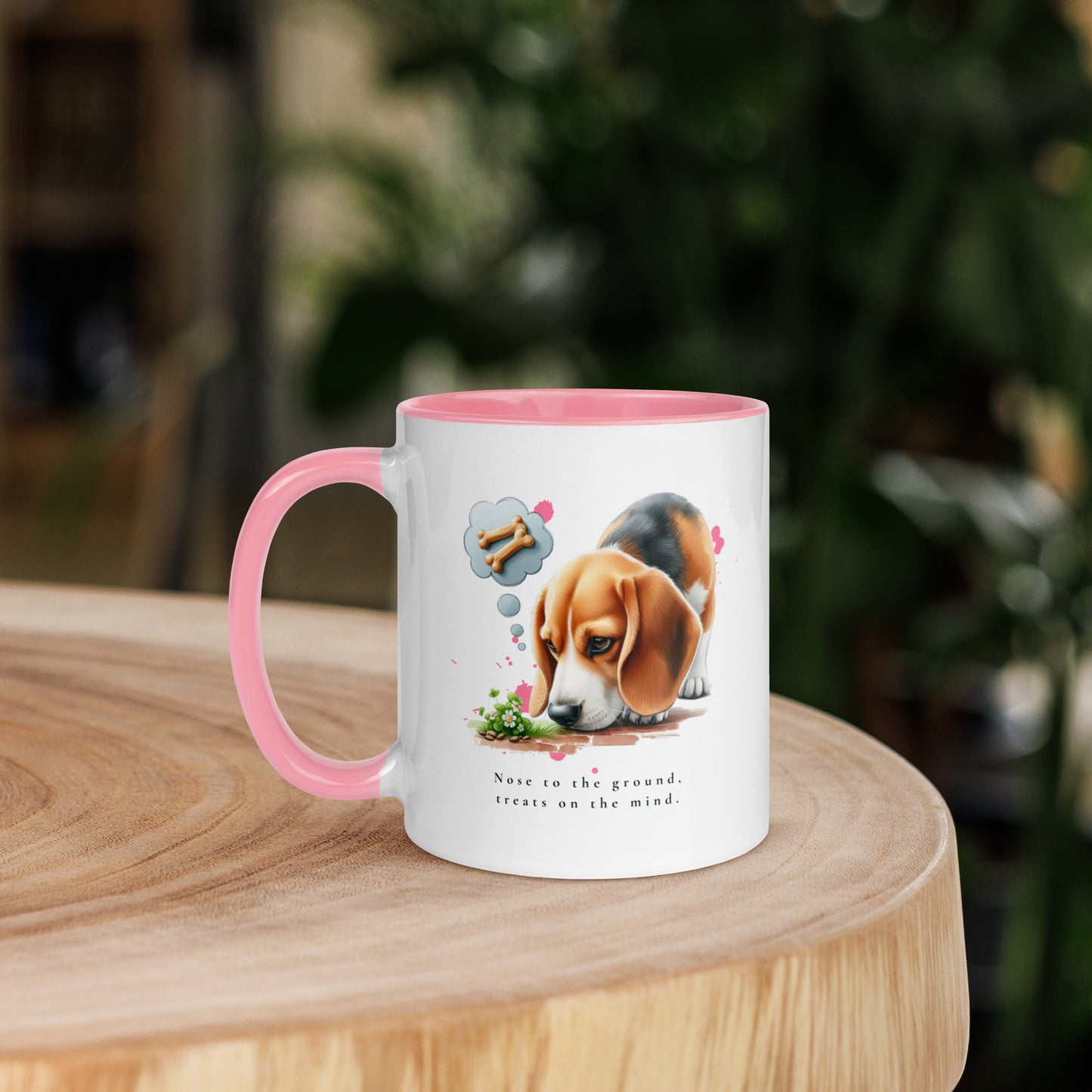 Beagle Nose To The Ground Mug with Color Inside