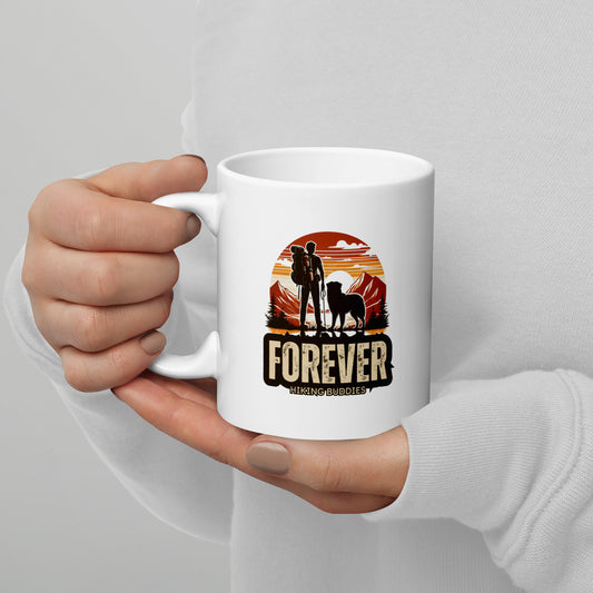 Forever Hiking Buddies White Glossy Mug