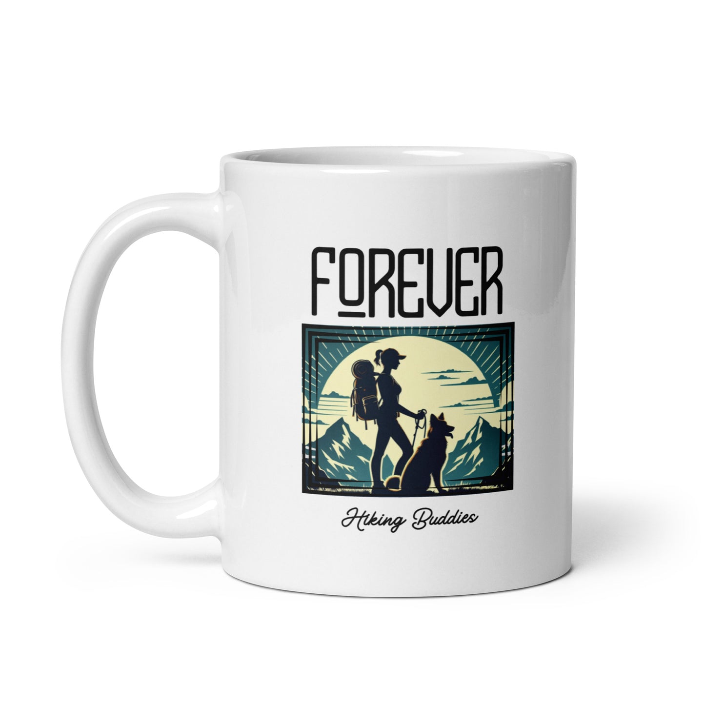 Forever Hiking White Glossy Mug