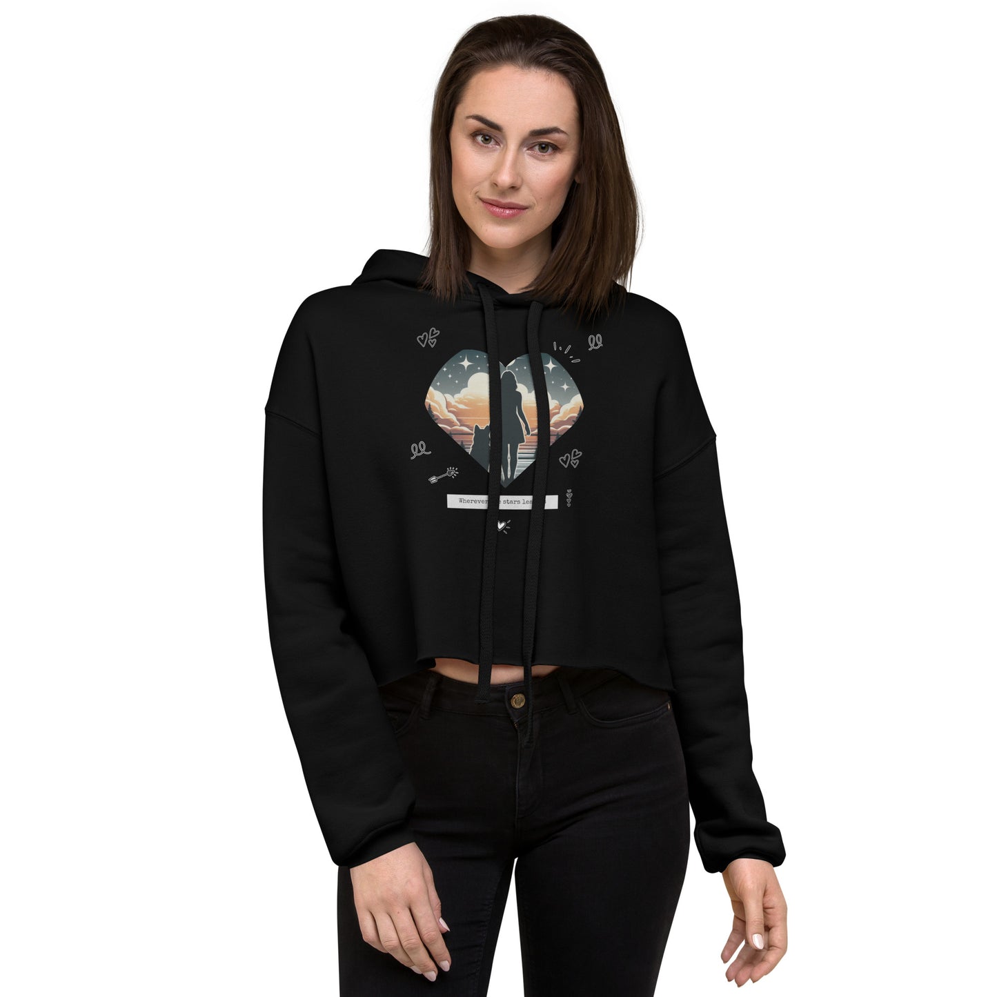 Wherever the Stars Lead Us Crop Hoodie