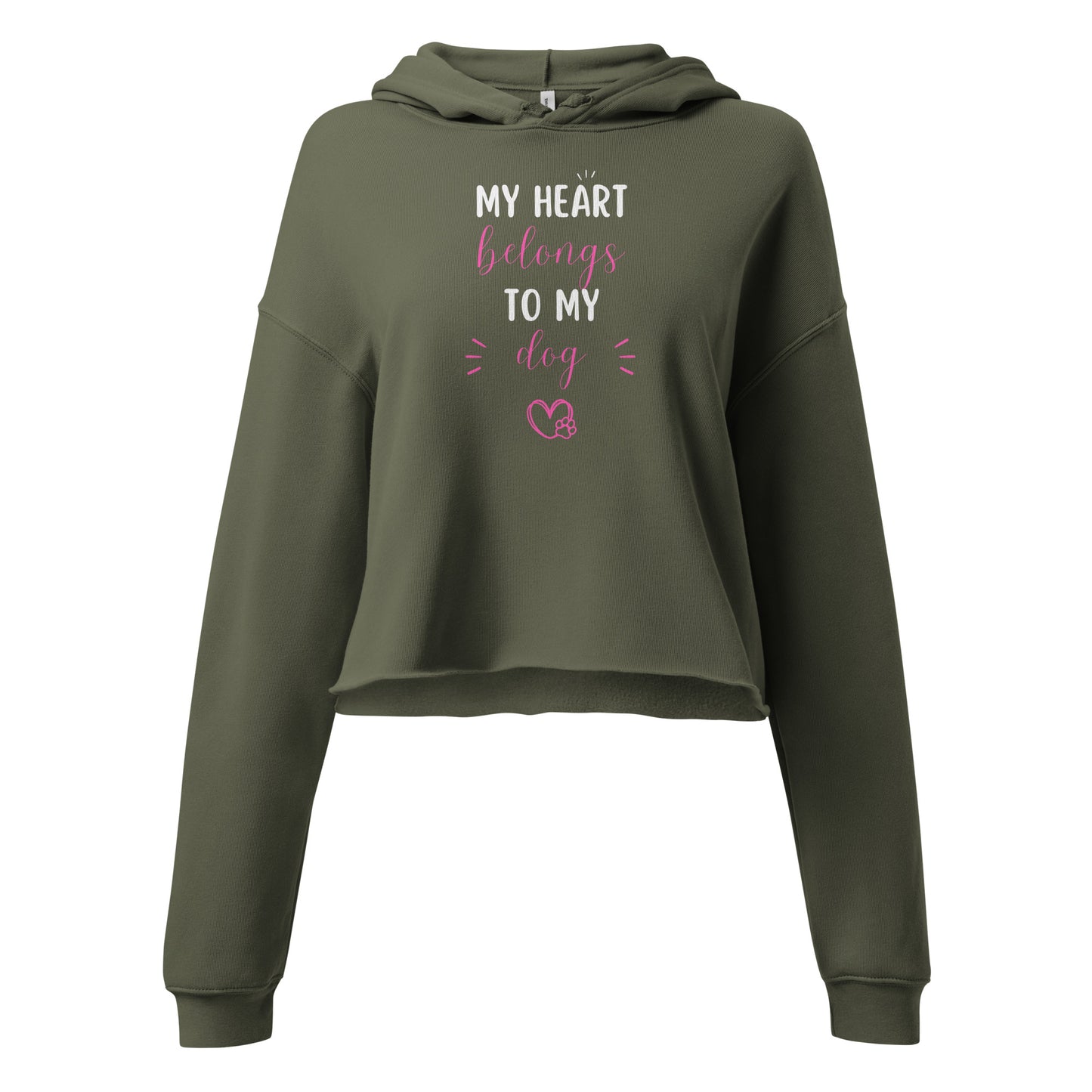 My Heart Belongs to My Dog Crop Hoodie