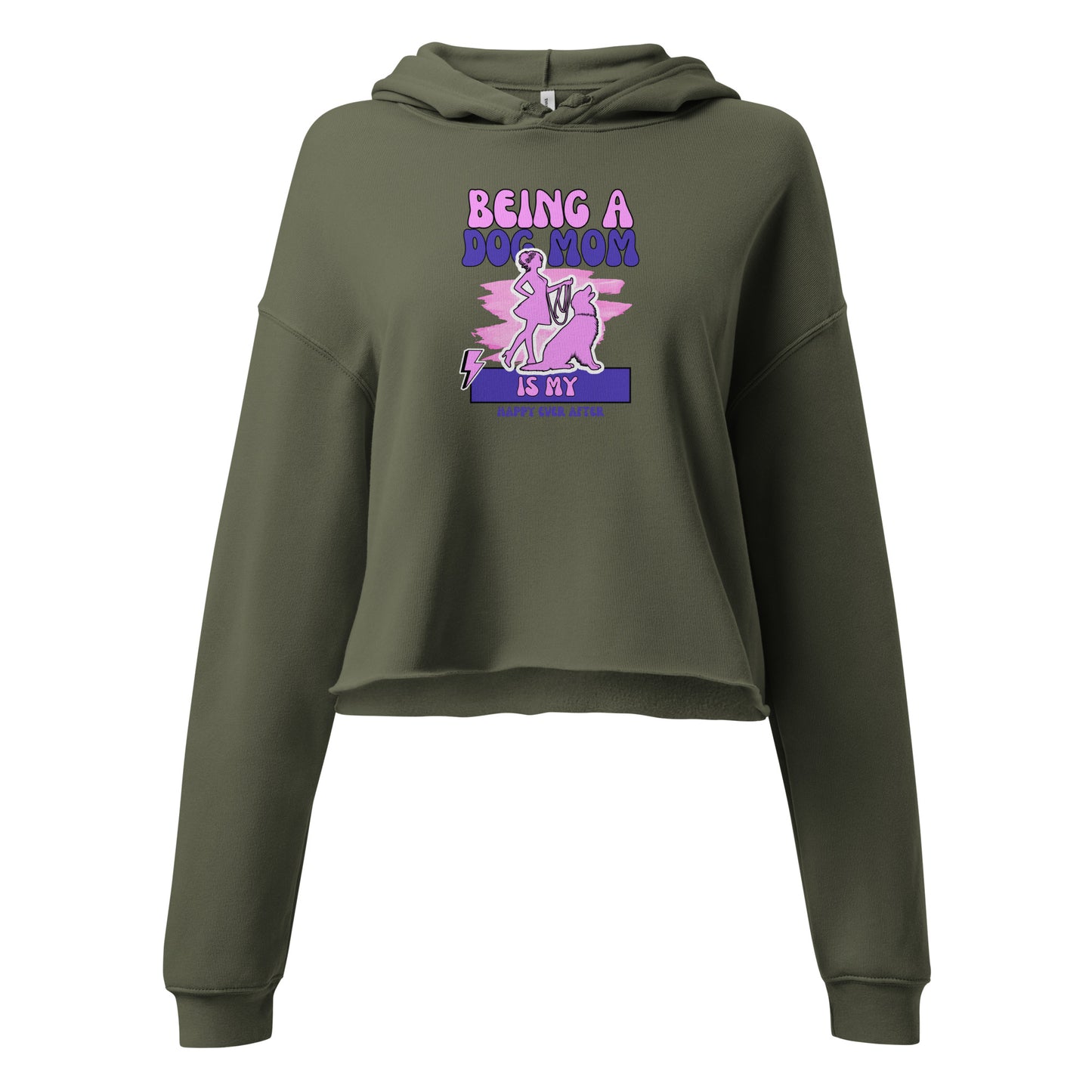 Dog Mom Happy Ever After Crop Hoodie