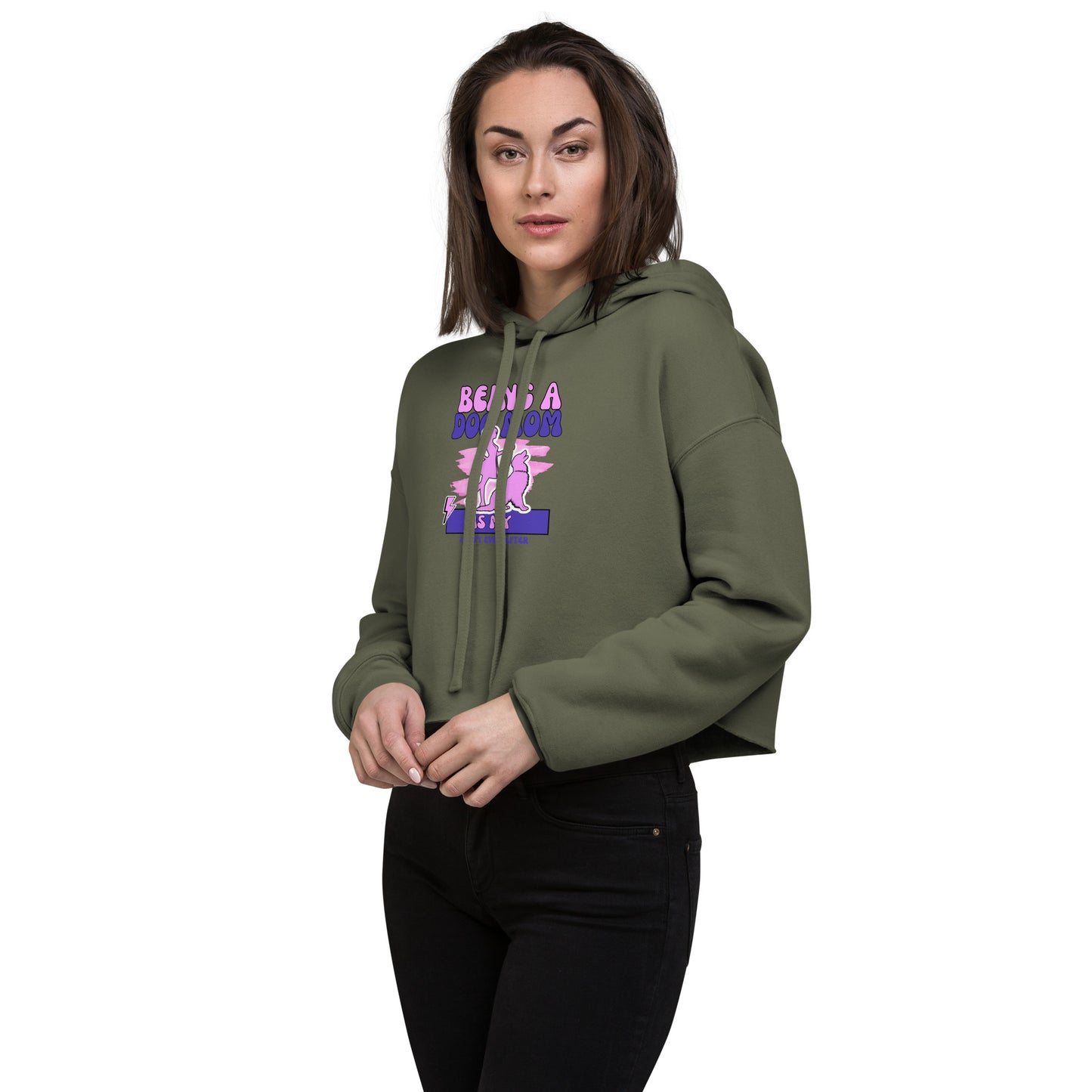 Dog Mom Happy Ever After Crop Hoodie