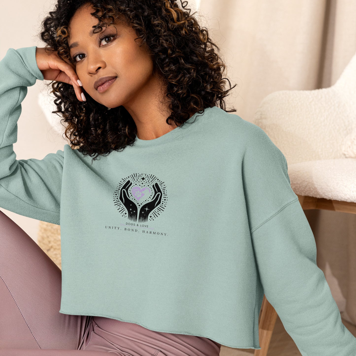 Dogs & Love: A Pawfect Bond Crop Sweatshirt