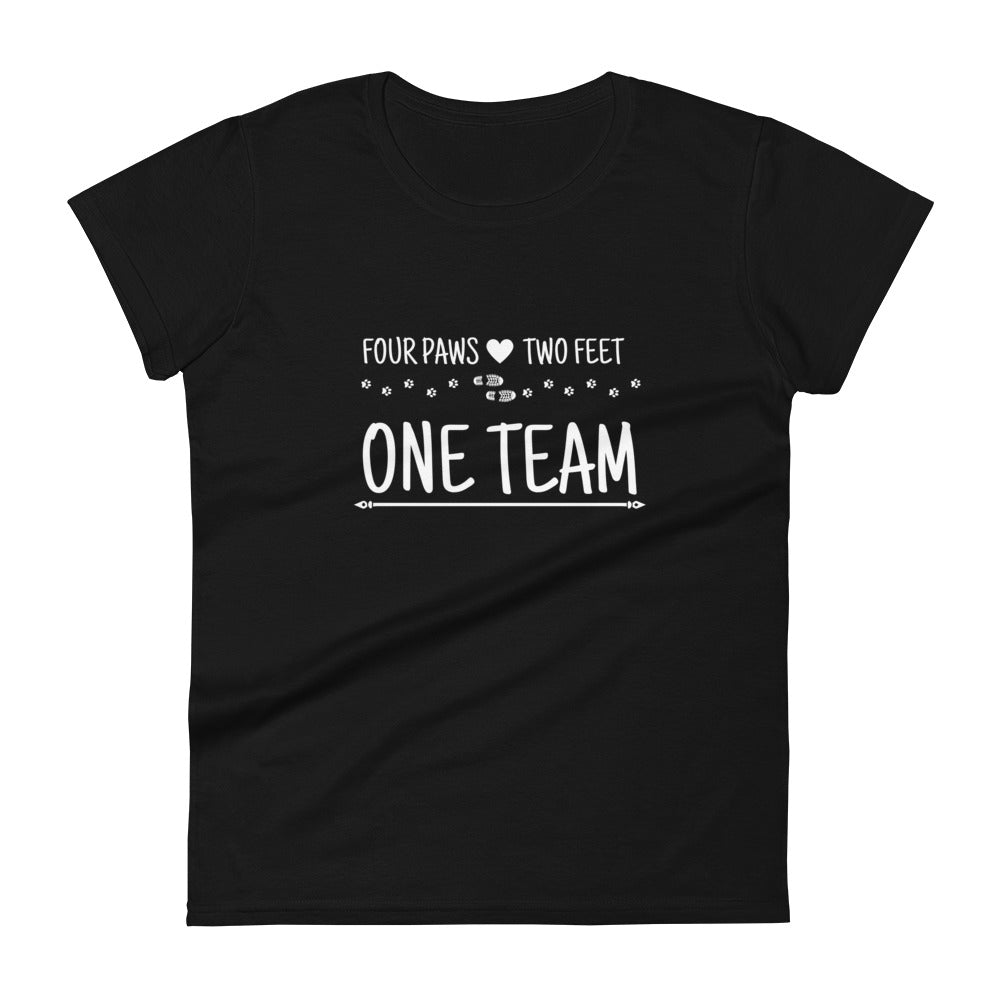 Four Paws, Two Feet, One Team Women's short sleeve t-shirt