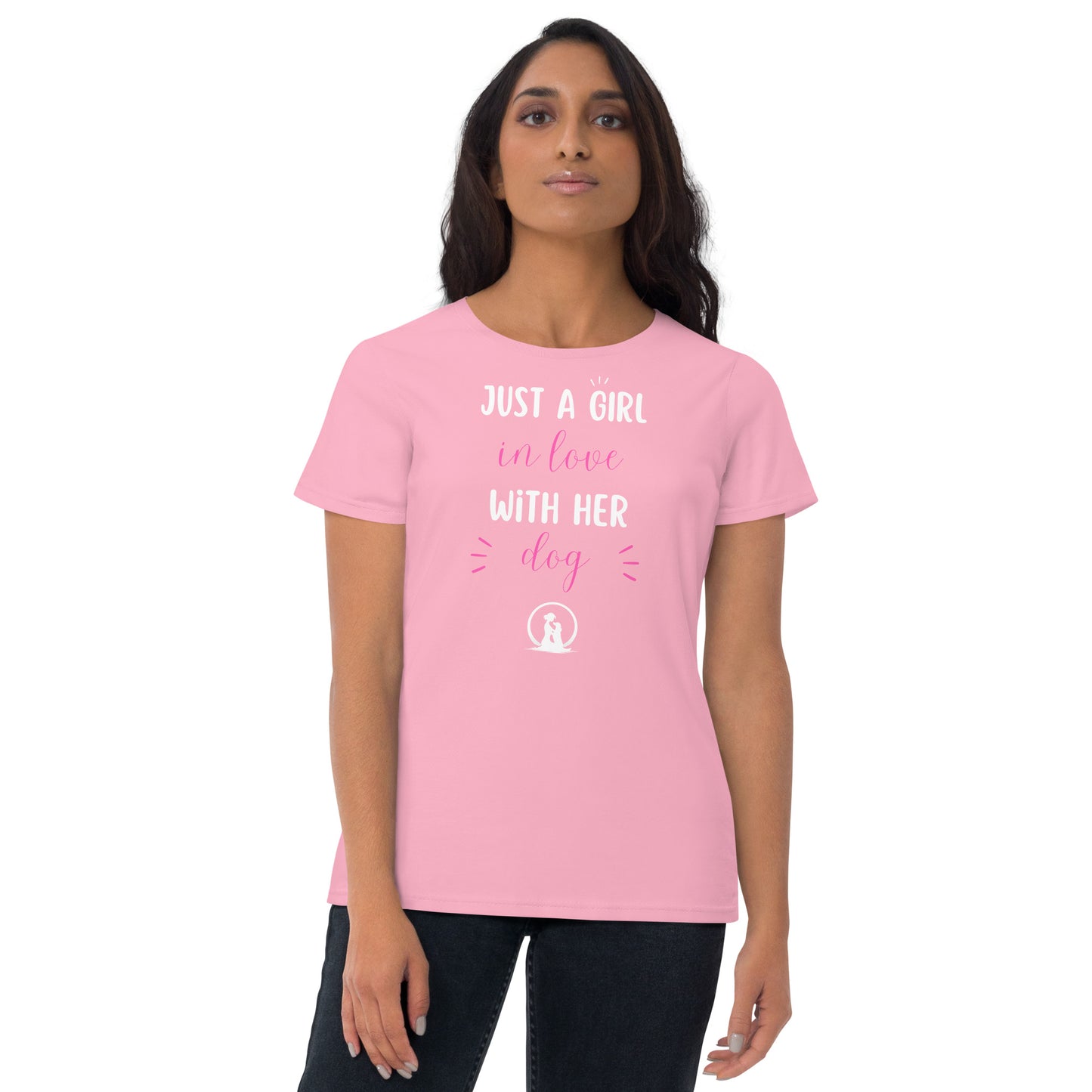 Just a Girl in Love with Her Dog Women’s Short Sleeve T-Shirt