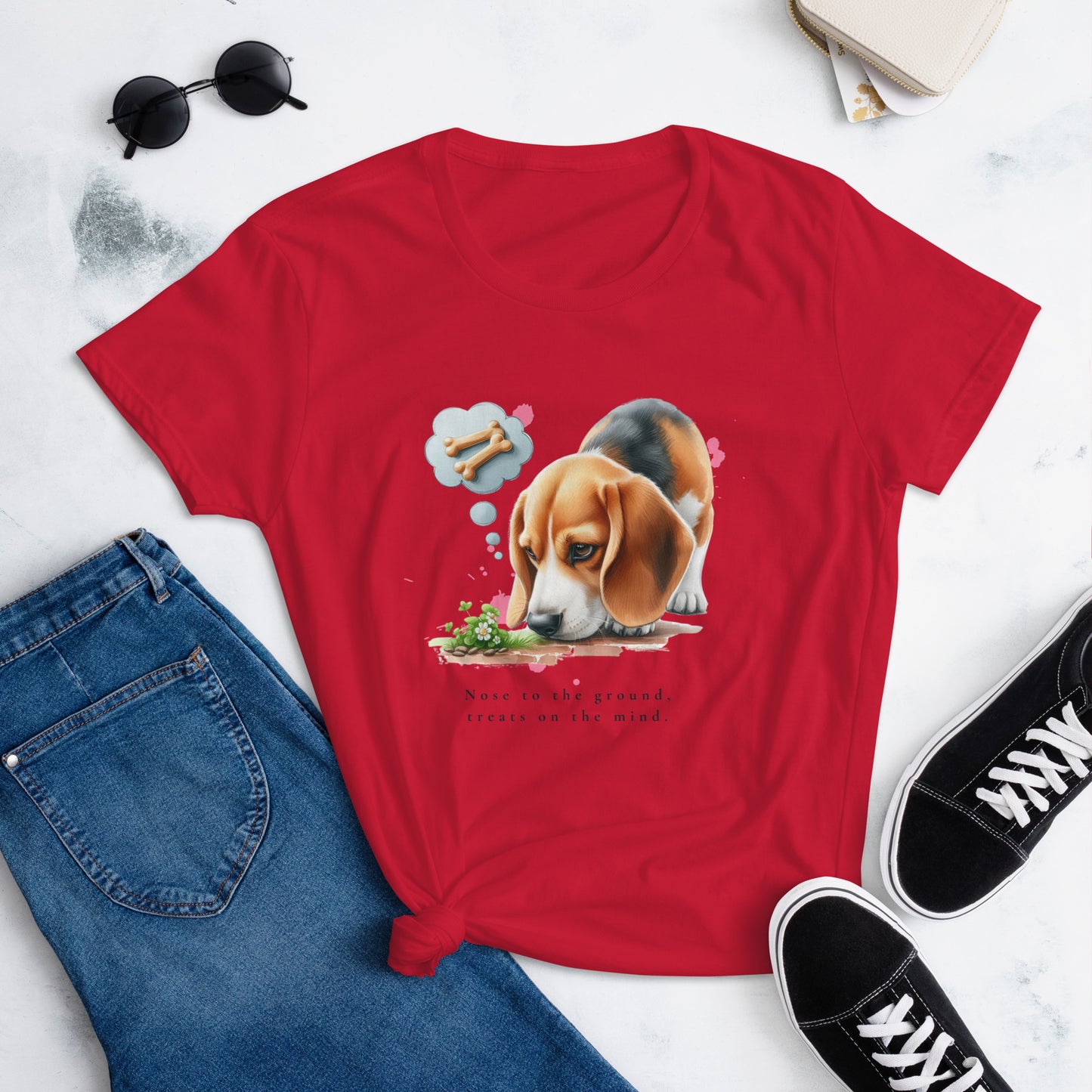 Beagle Nose To The Ground Women's short sleeve t-shirt