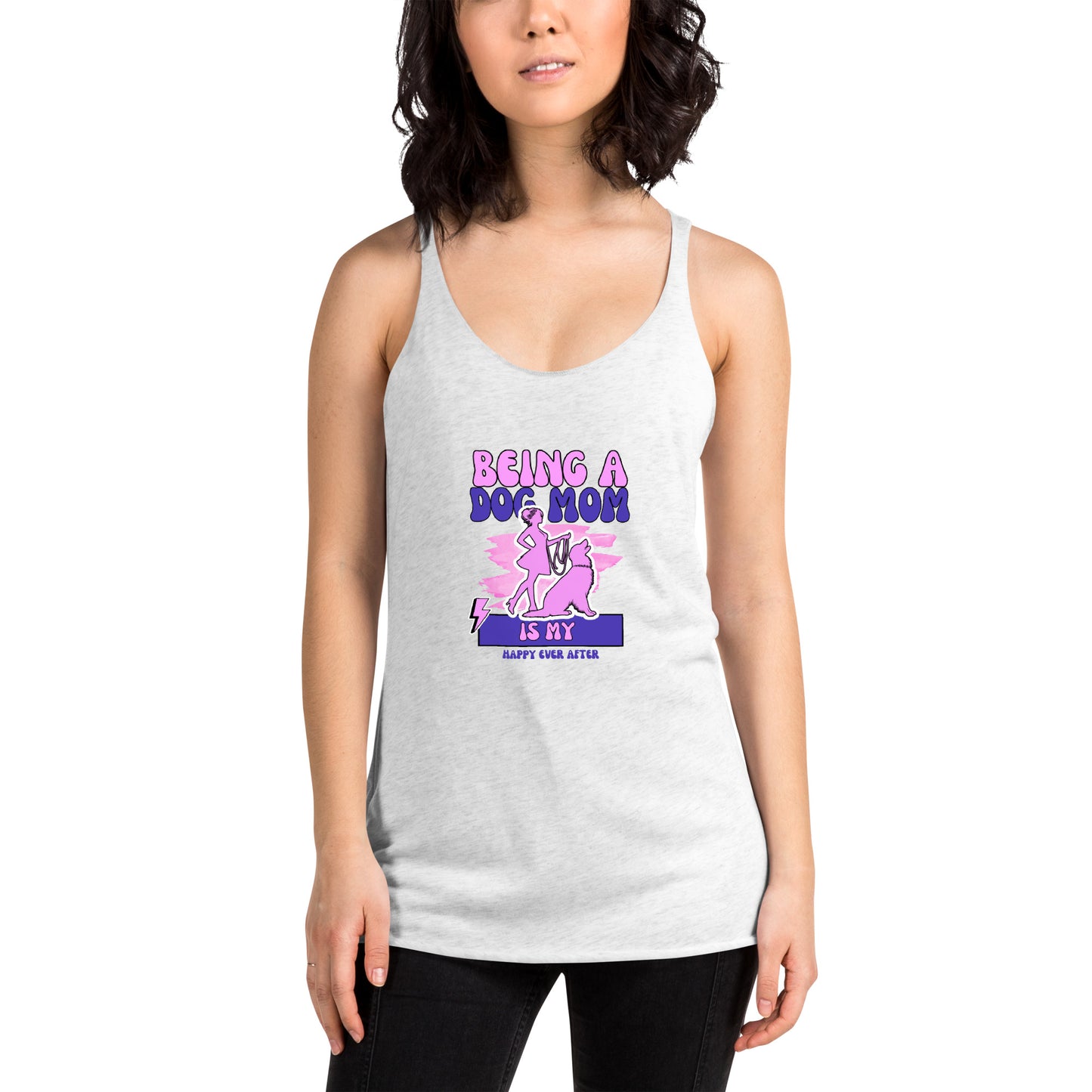 Dog Mom Happy Ever After Women's Racerback Tank