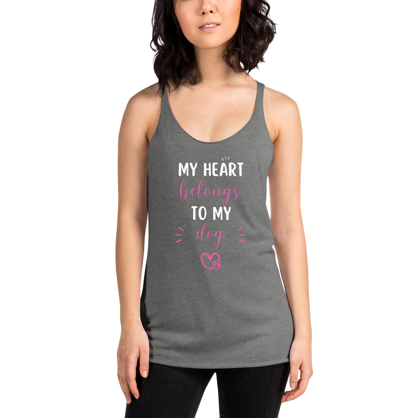 My Heart Belongs to My Dog Women’s Racerback Tank