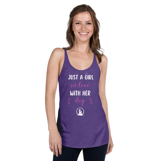 Just a Girl in Love with Her Dog Women's Racerback Tank